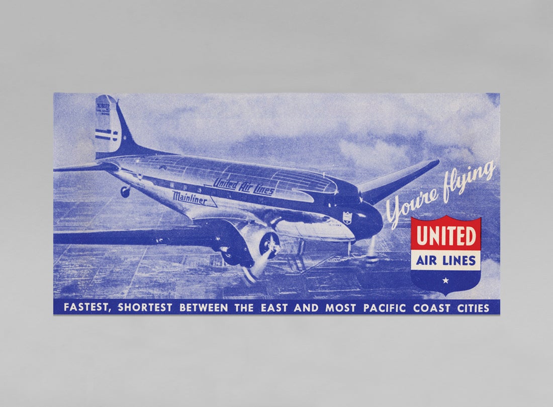United Air Lines ticket jacket  1940s
