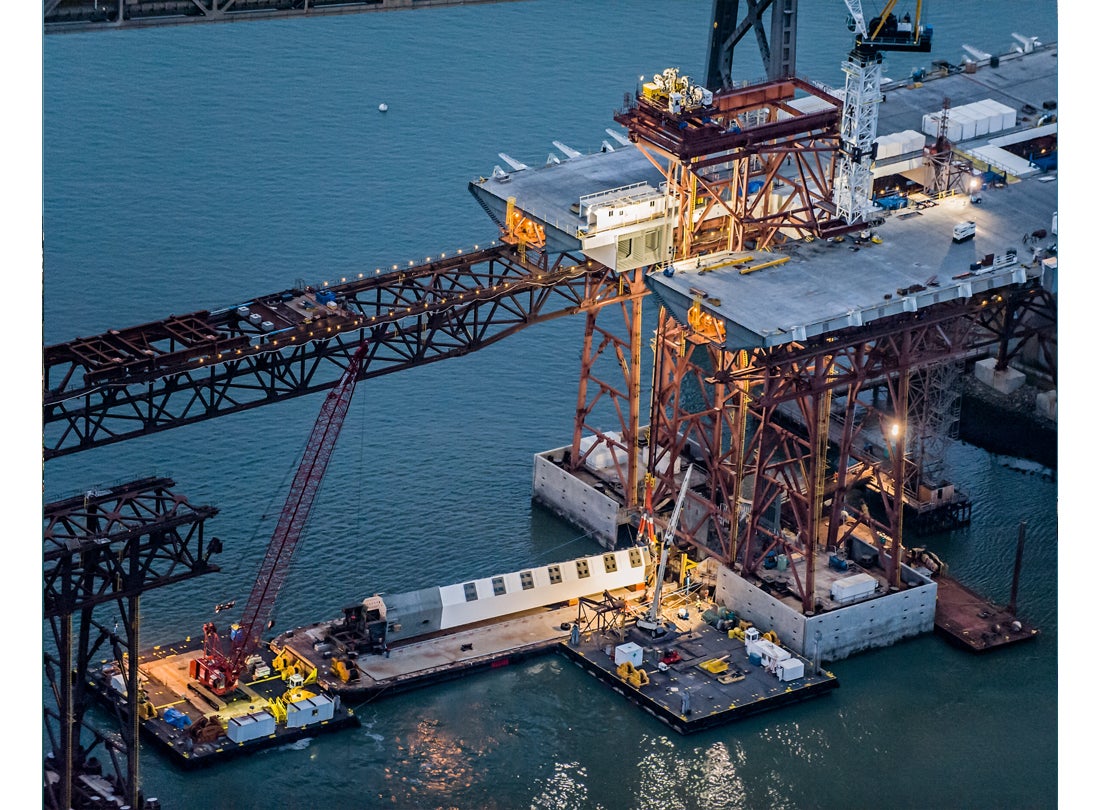 First tower leg tilt-up 