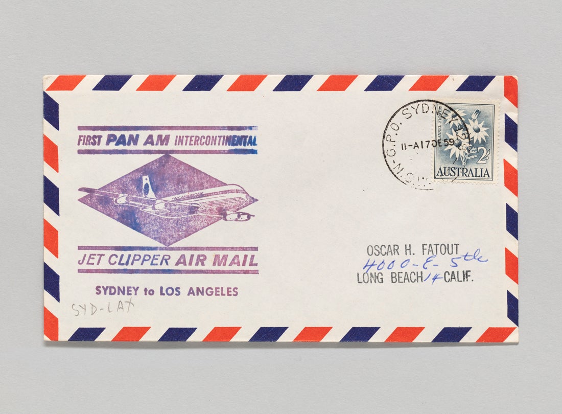 Pan American World Airways, first Jet Clipper Air Mail, Sydney-Los Angeles flight cover