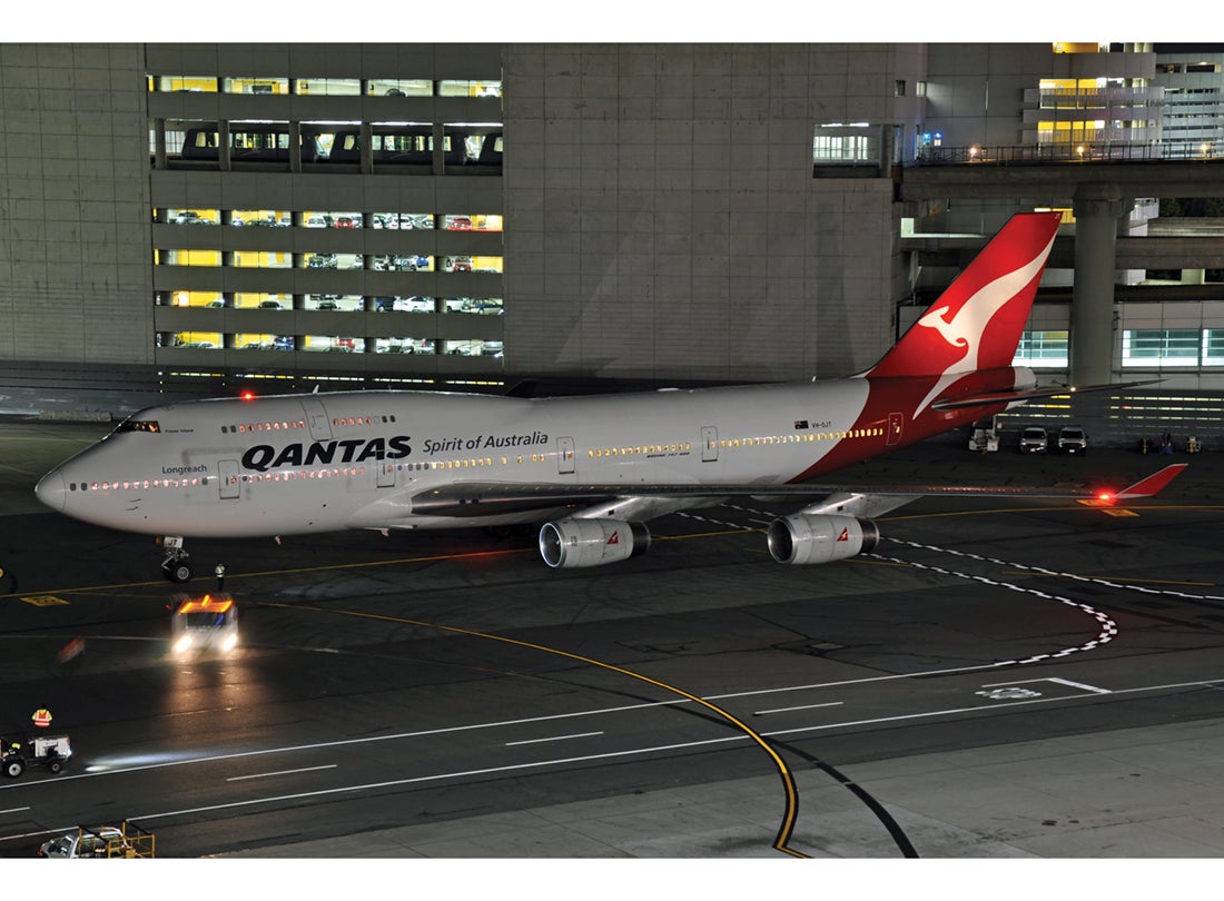 Qantas Airways Boeing 747-400ER Fraser Island at San Francisco International Airport 