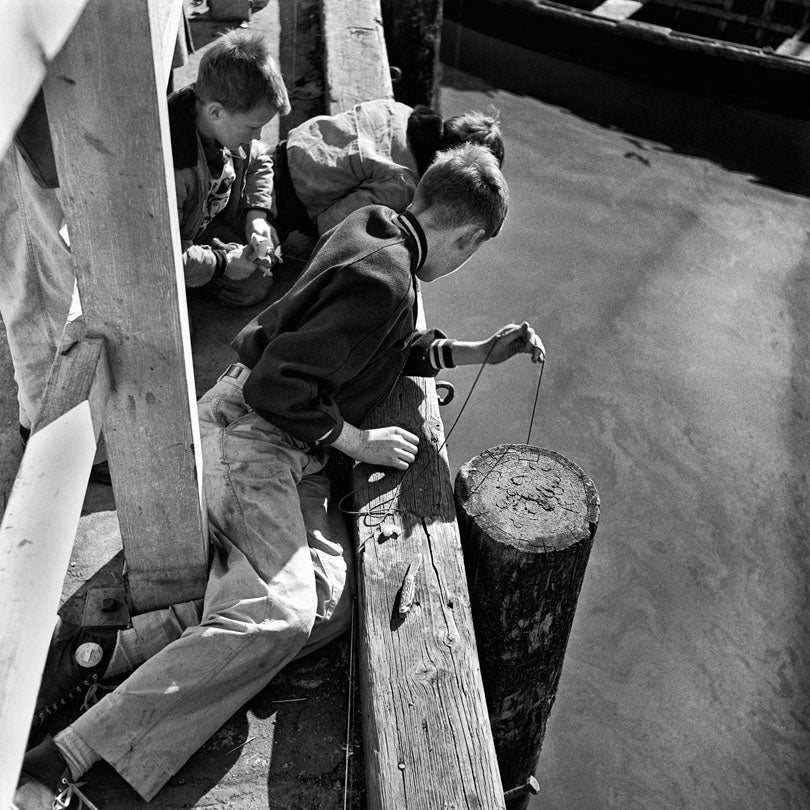 Boys Fishing on the Wharf 