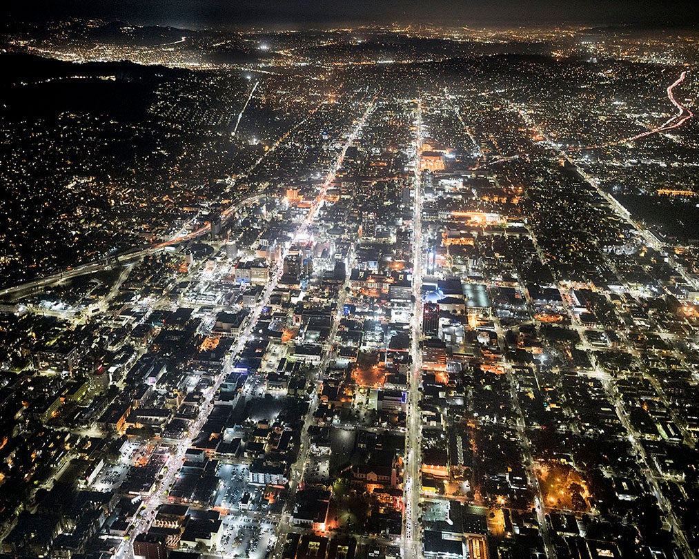 Hollywood and Sunset Looking East, Los Angeles, CA  2016