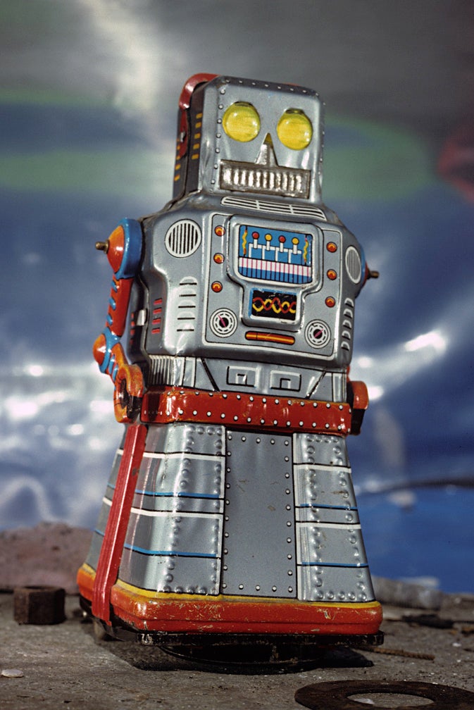 1960s “Atomic” tin wind-up robot, Japan  1991
