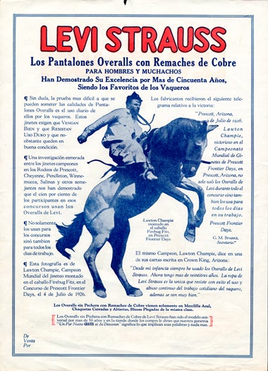 Los Pantalones Overalls con Ramaches de Cobre  1926