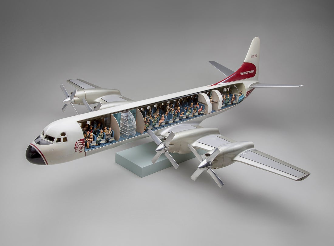 Western AirLines Lockheed L-188 Electra model aircraft  late 1950s