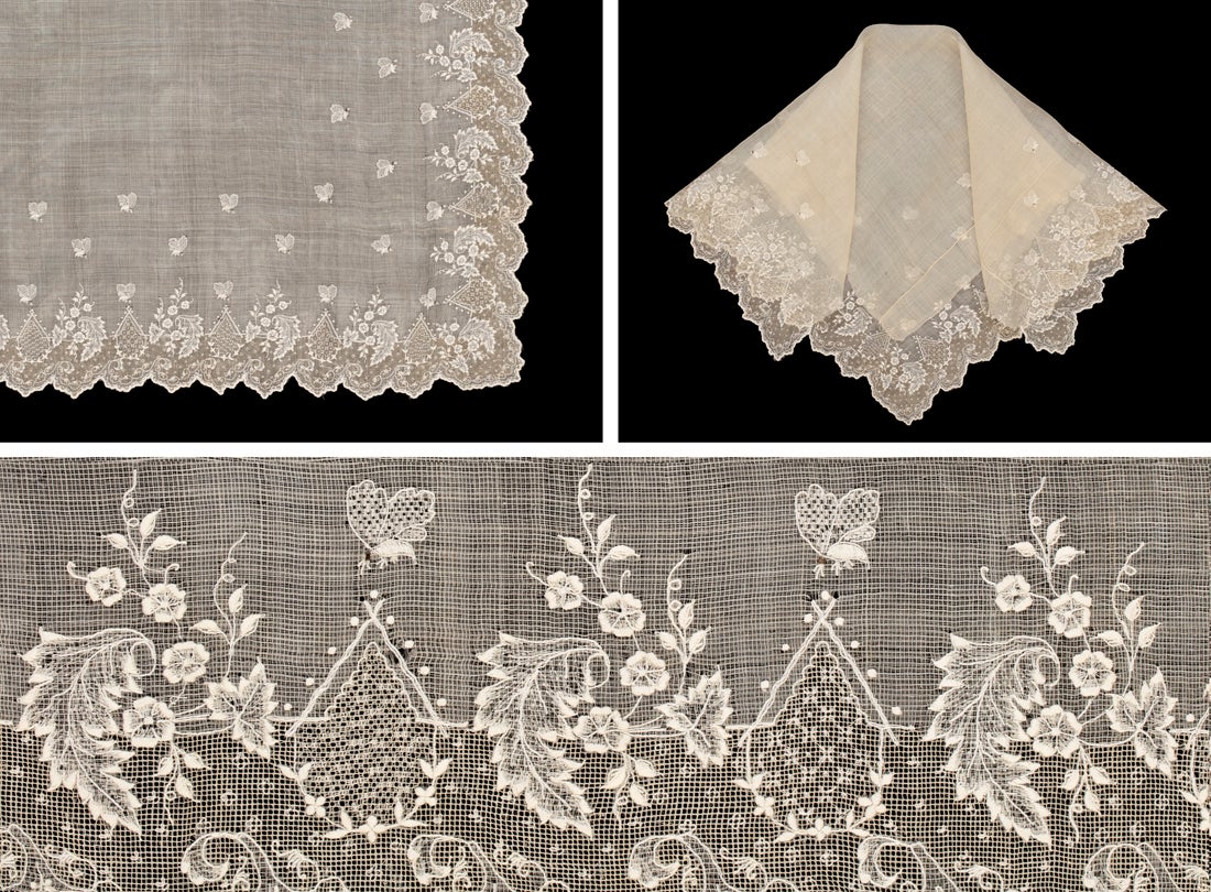 María Clara pañuelo with bee design early 20th century