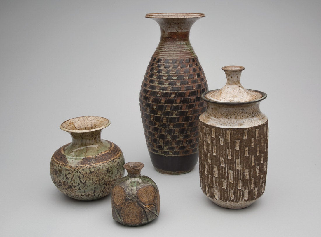 Vase and spotted bottle  c. 1970s, Vase and spotted bottle  c. 1970s