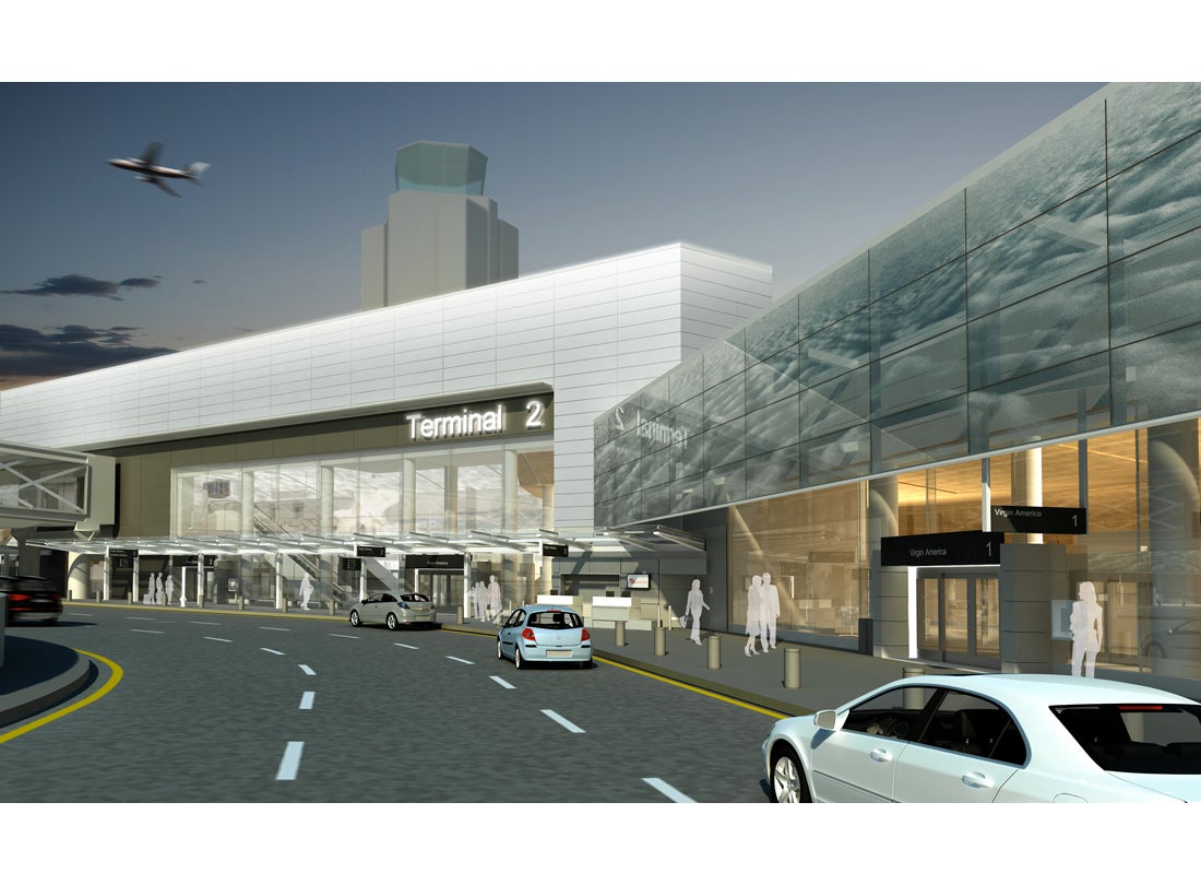 San Francisco International Airport Terminal 2 departures level approach rendering  2010