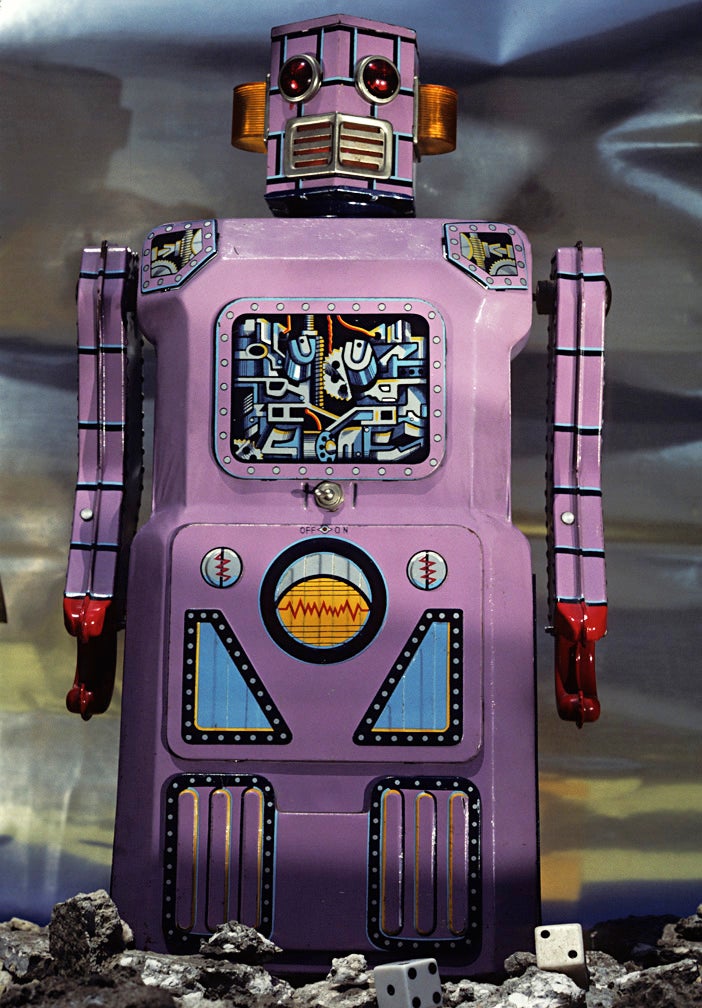 1950­s Purple tin wind-up robot  1986