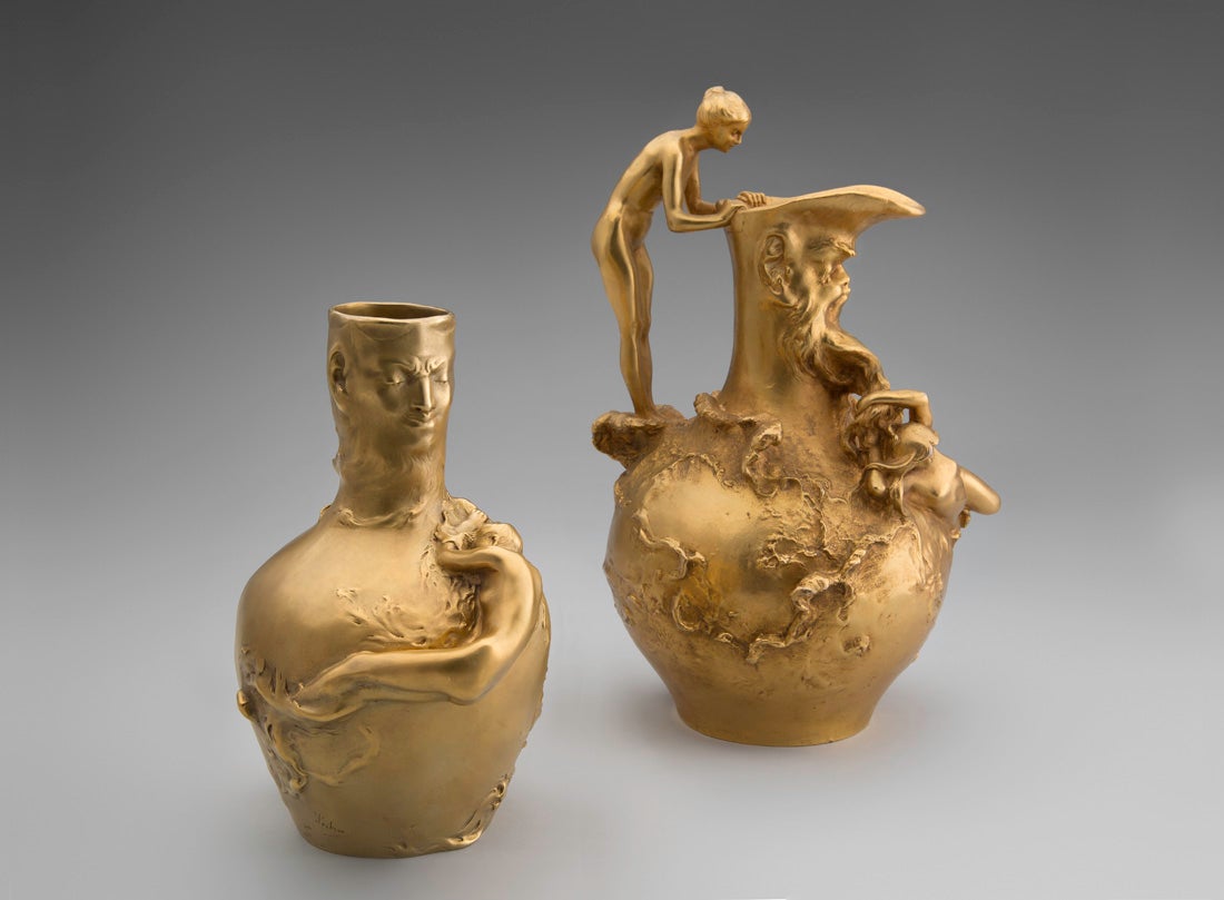 Vase c.1890s and Pitcher c.1900