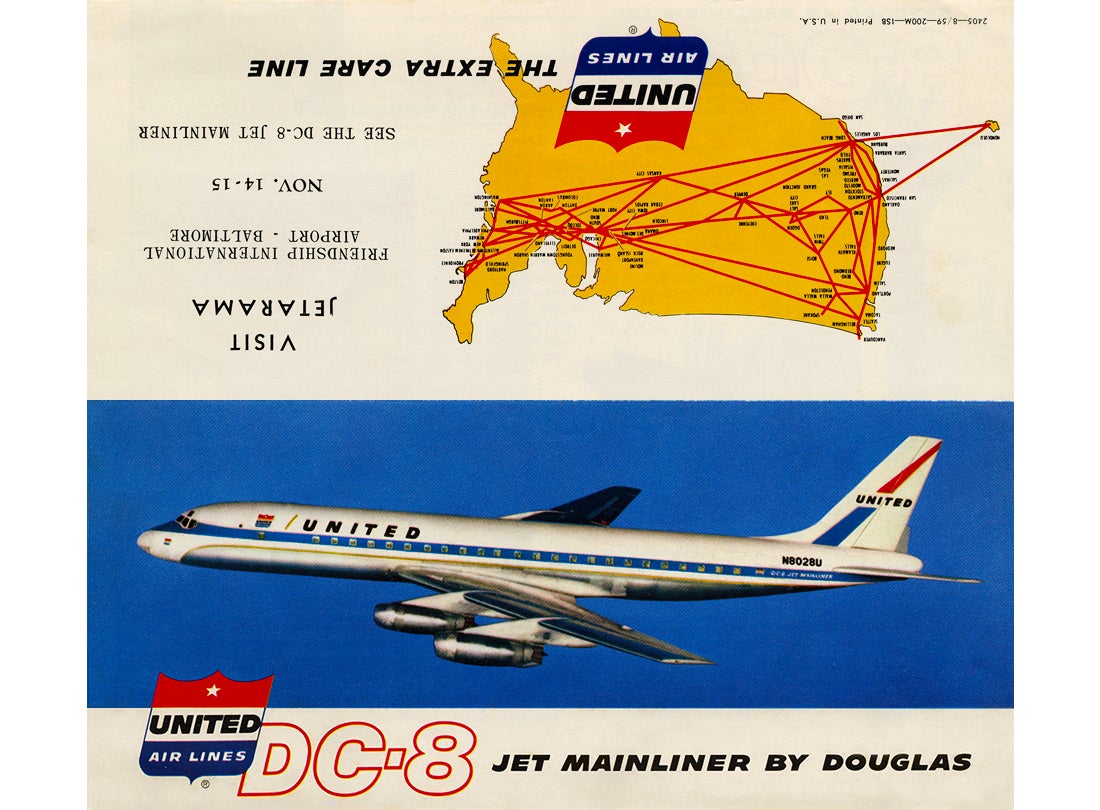 United Air Lines Douglas DC-8 brochure  1959