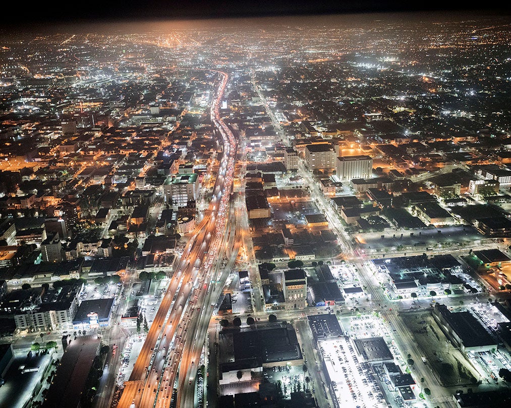 I-10 Looking East From Figuroa, Los Angeles, CA  2016