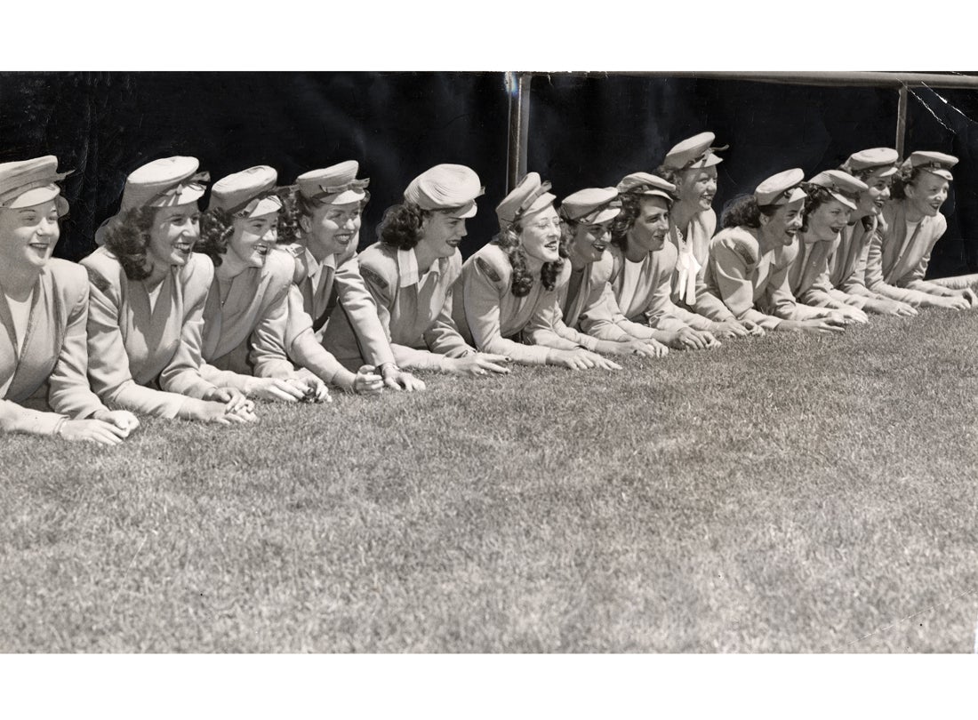 Usherettes watching the game at Seals Stadium