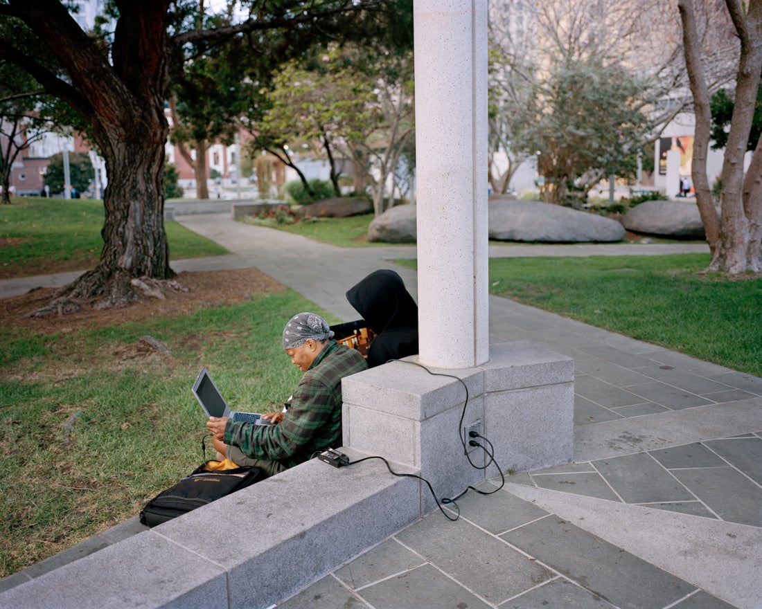 Using Laptops, Yerba Buena Gardens, San Francisco  2015