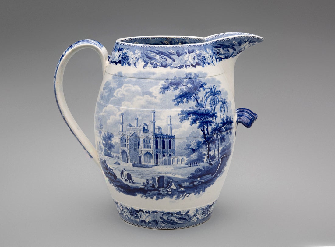 Jug, Tomb of the Emperor Acbar [Akbar] pattern  c. 1824–30s