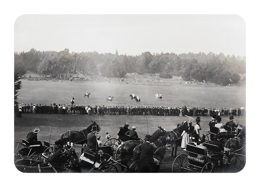 Spectators enjoy a game at the Polo Fields, Golden Gate Park  c. 1896–1902