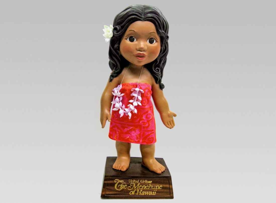 United Air Lines female Menehune statuette  1970s