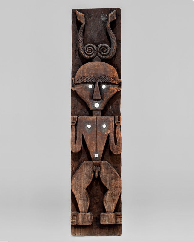 Doorway panel  1800s Paiwan peoples Taiwan carved wood