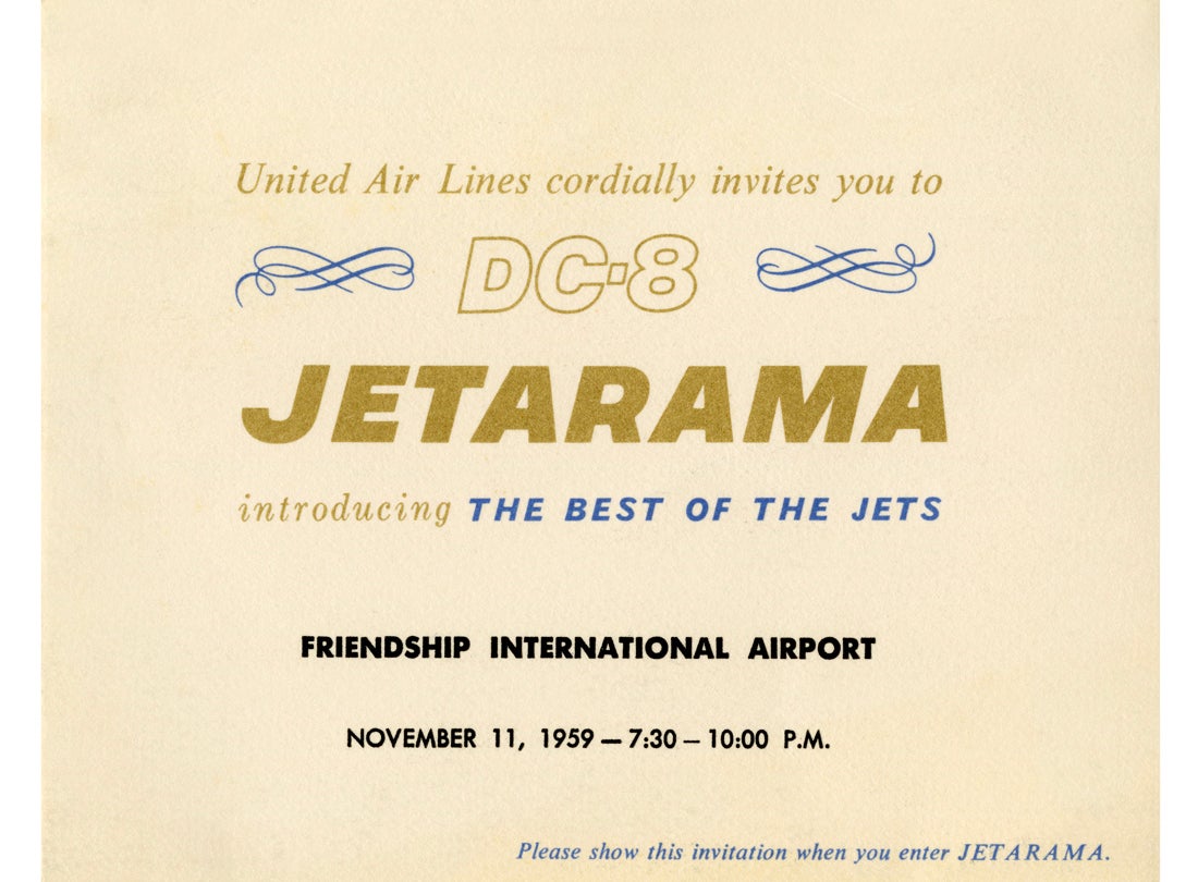 United Air Lines Jetarama invitation  1959