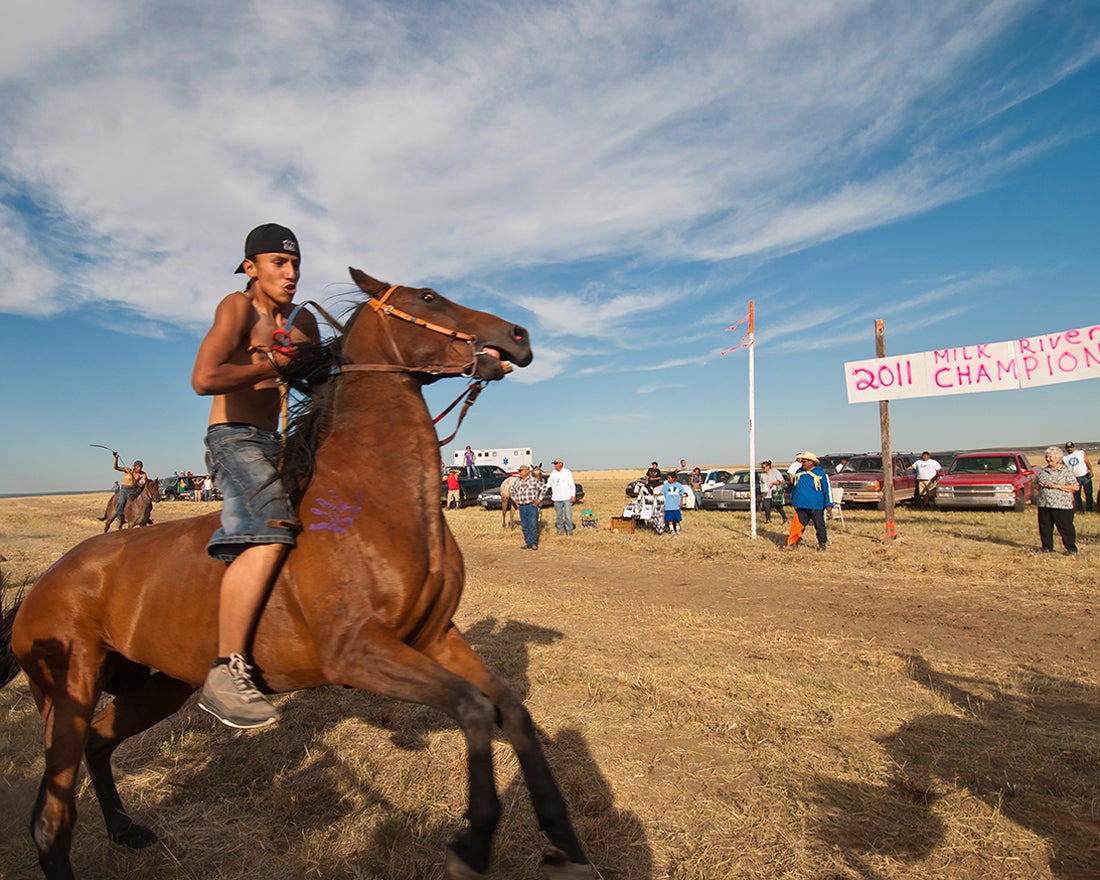 Cory Fortin, Second Place, Painted Horse Relay, Begins the Race  2011