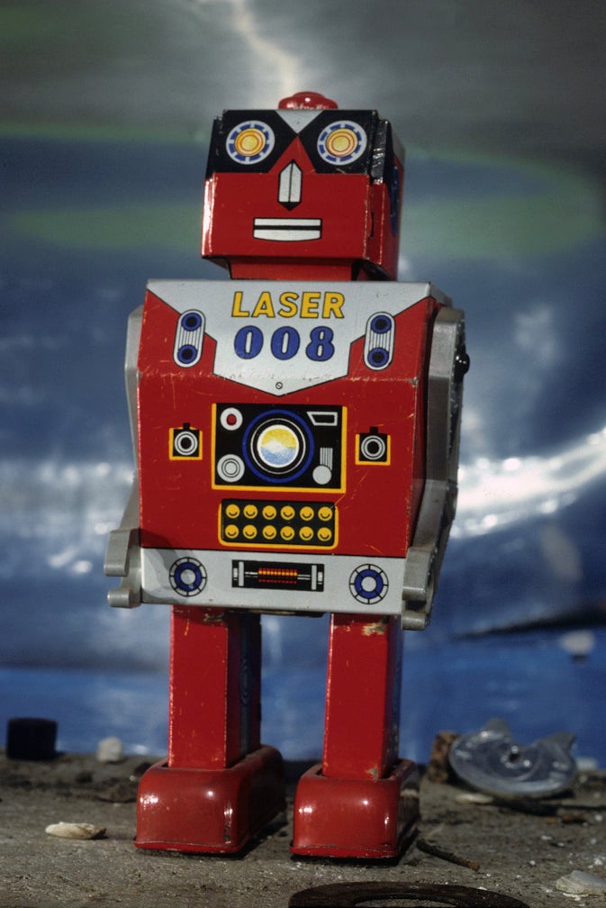 1960 “Laser” tin wind-up robot, Japan  1991