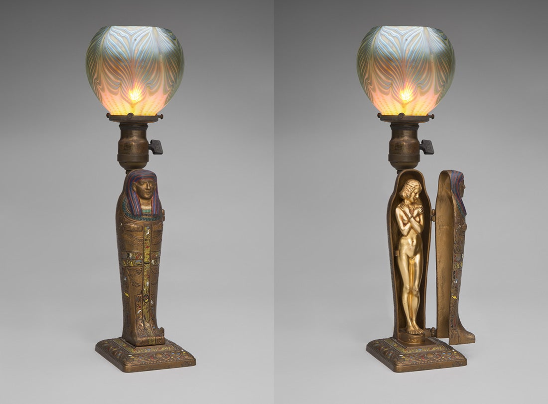 Mummy lamp  c. 1923  Louis V. Aronson  New York  metal, glass Courtesy of Vladimir Pronin–GoneWithTheWindAntiques.com L2014.2911.001