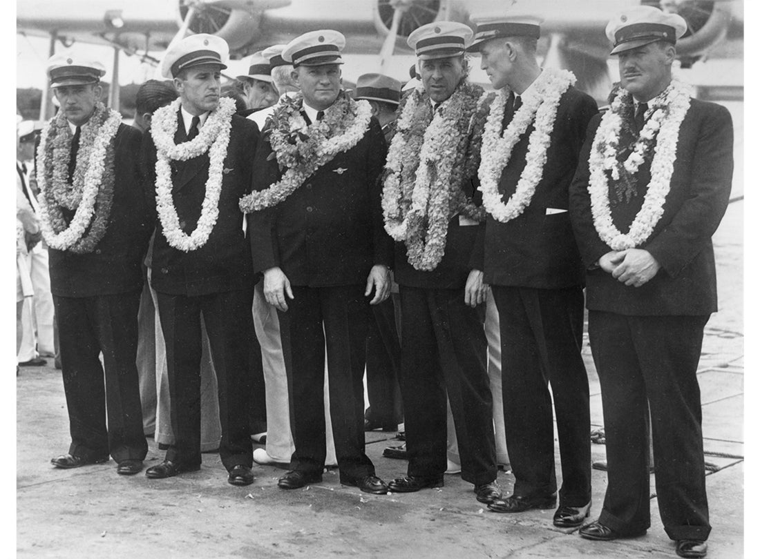 Crew of the first Sikorsky S-42 survey flight in Hawai’i