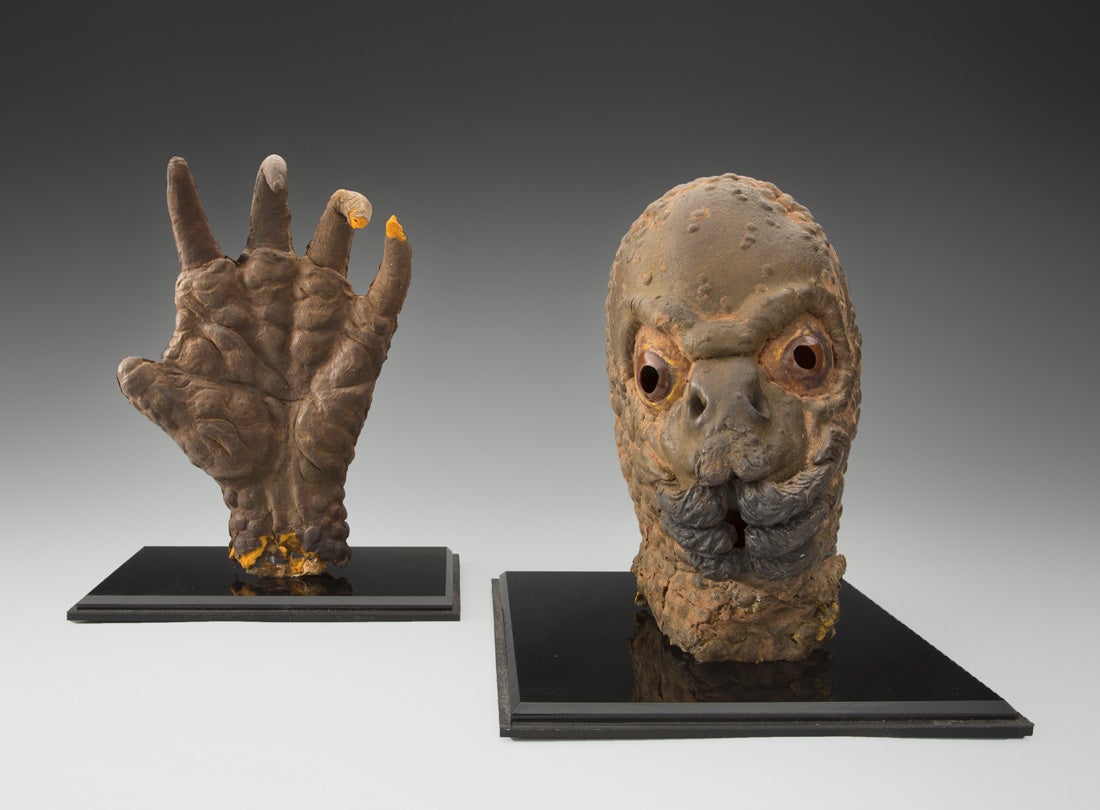 The Mole People prop hand and head