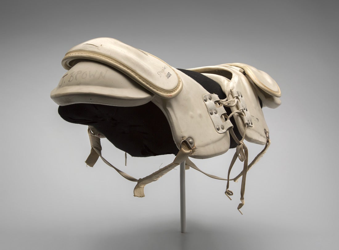 Shoulder pads worn by Jim Brown
