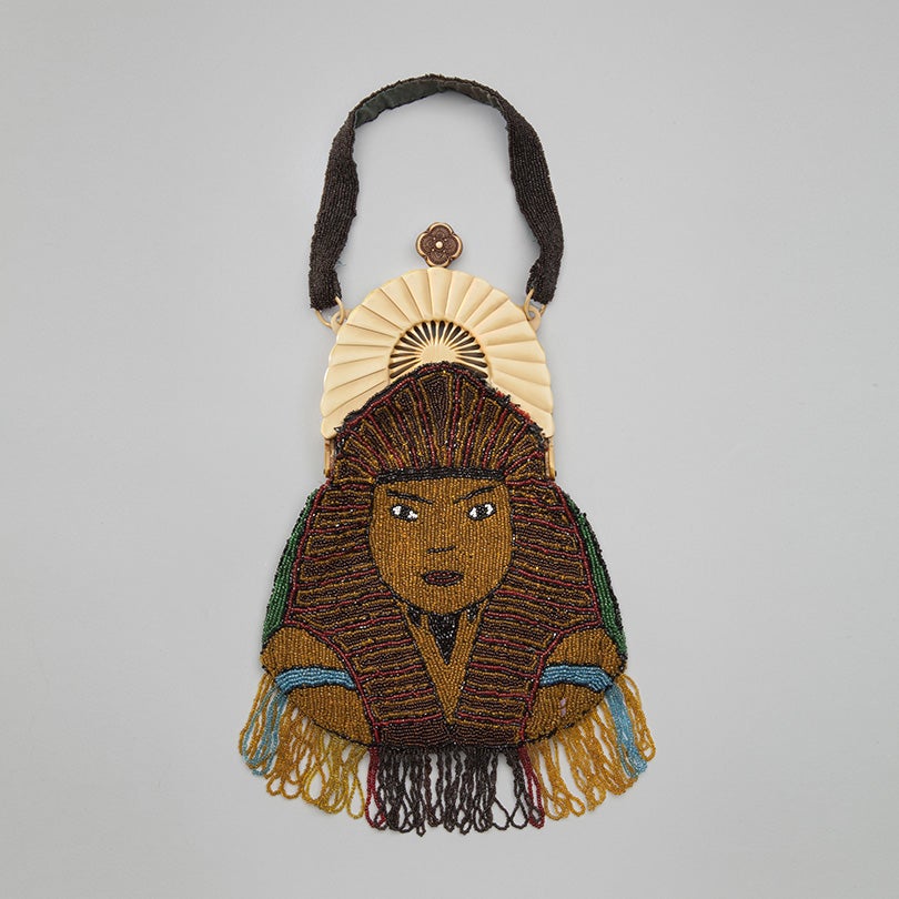 Beaded purse  c. 1920s  United States or Europe  glass beads, thread, fabric, celluloid From the collection of Jennifer Whitehair L2014.2903.001