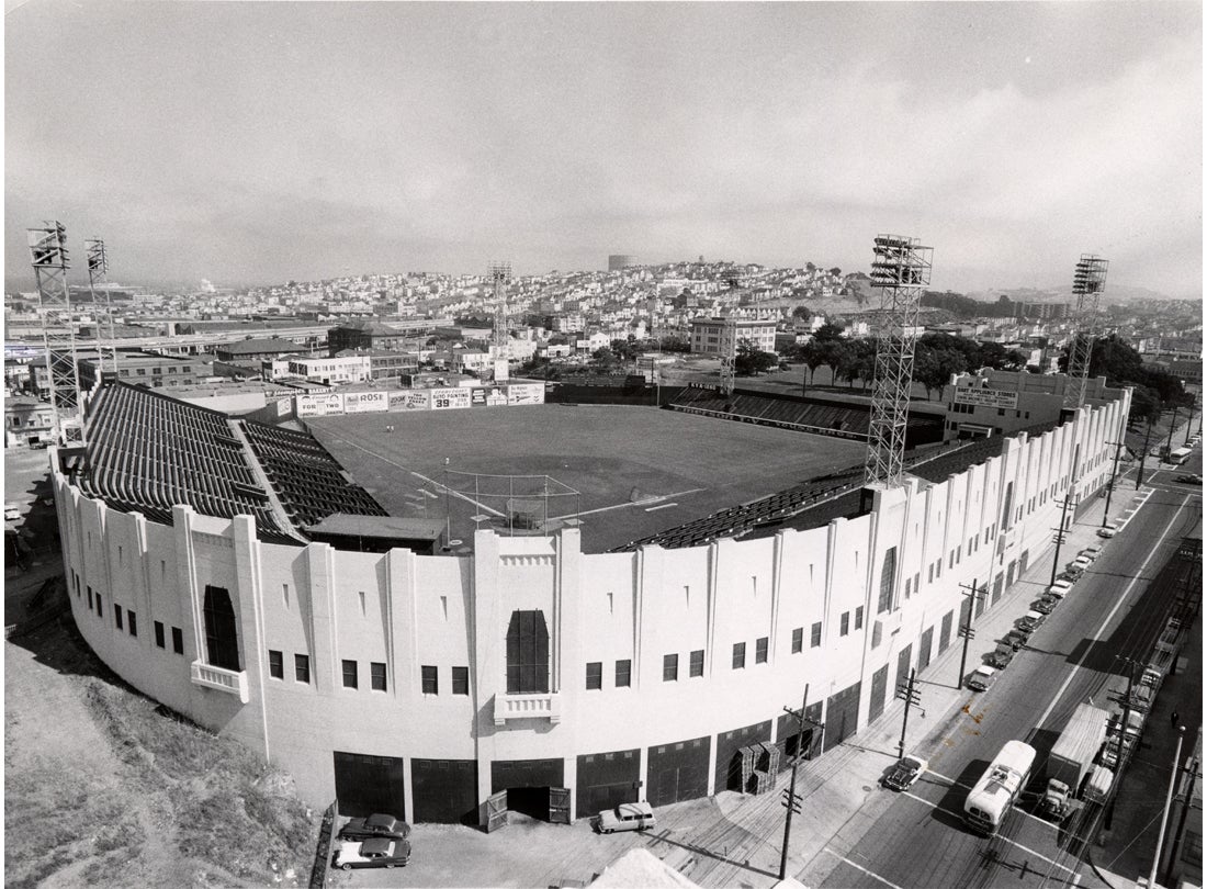 Empty Seals Stadium, new home of the San Francisco Giants
