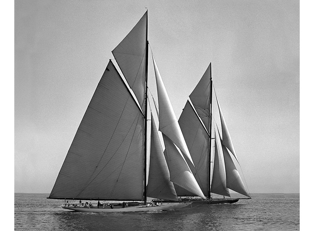 Resolute and Shamrock IV, cutters at start of 5th race of the America’s Cup  1920