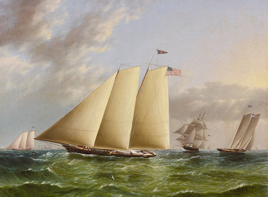 Detail of painting, America  c. 1855
