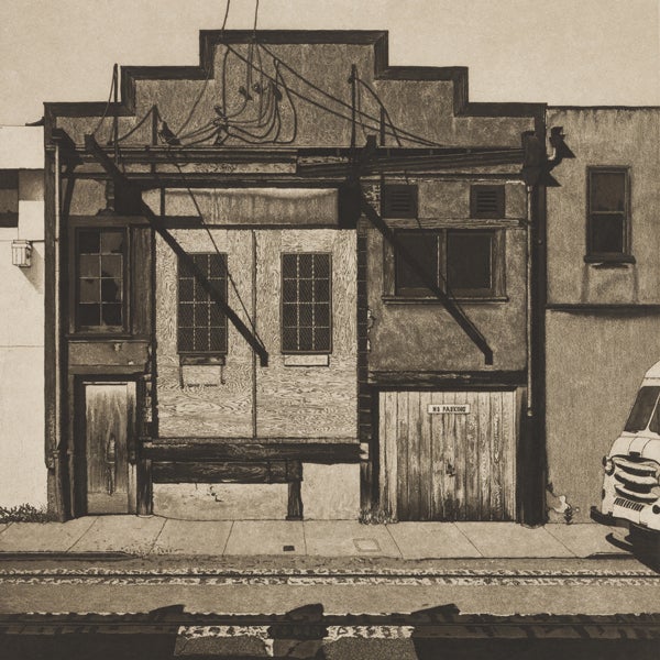 Harriet Street Peter Baczek etching with aquatint on paper Courtesy of City College of San Francisco L2024.0801.017