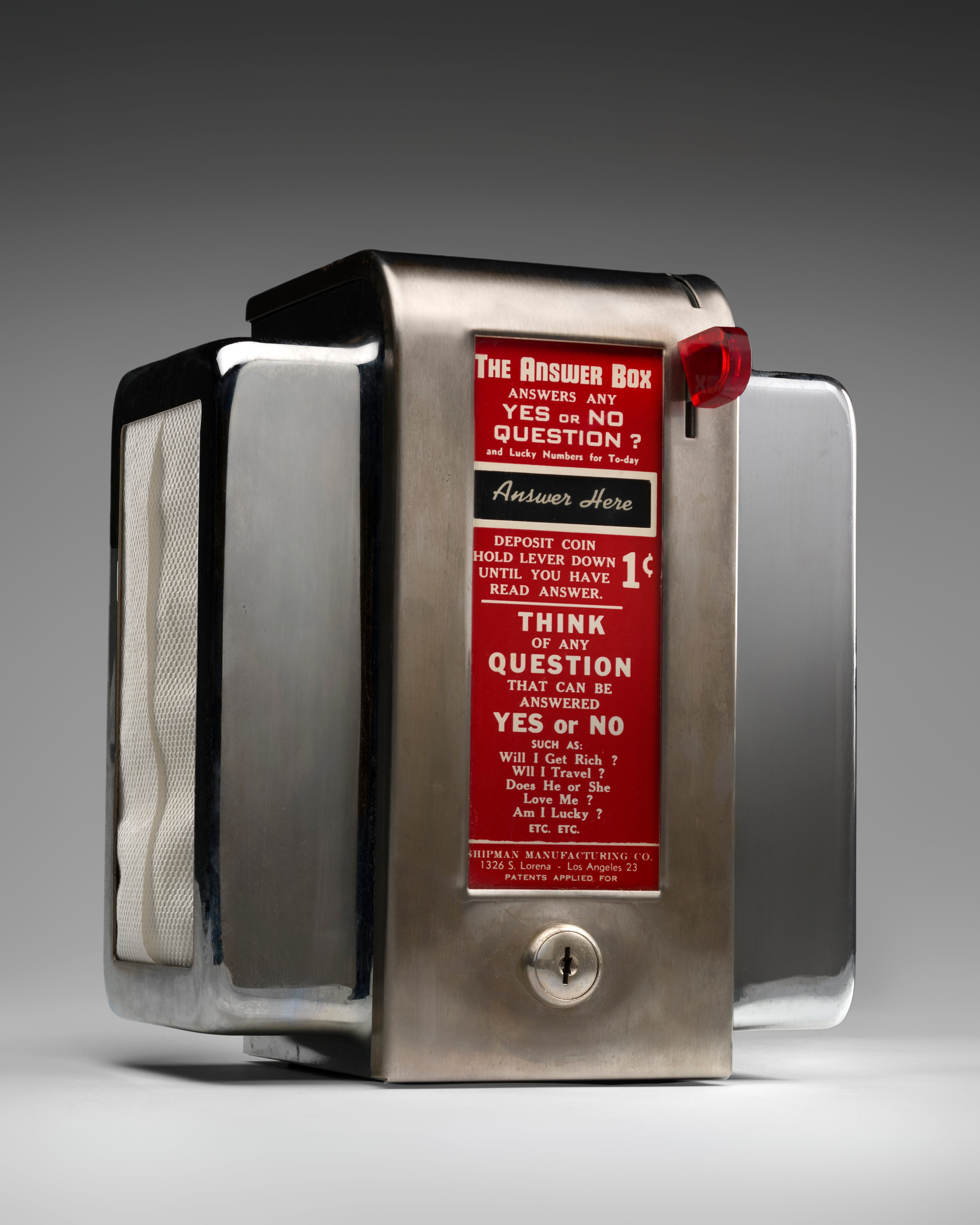 Answer Box napkin dispenser  1950s