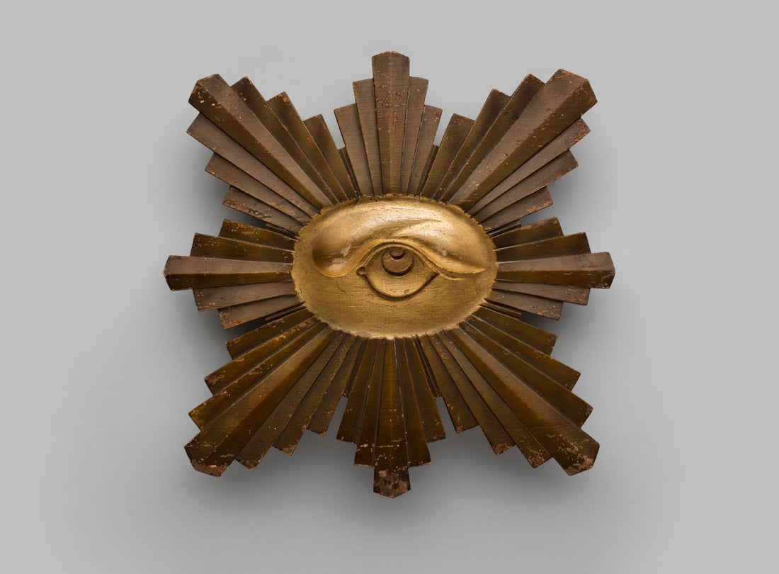 Independent Order of Odd Fellows all-seeing eye plaque  c. late 1800s