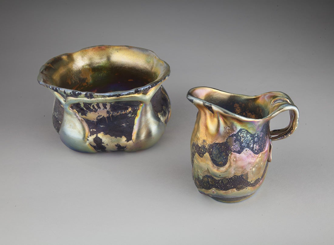 Lava bowl and ewer  c. 1905
