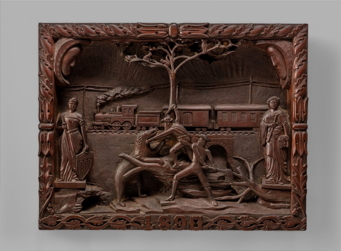 Carved wooden picture  1890