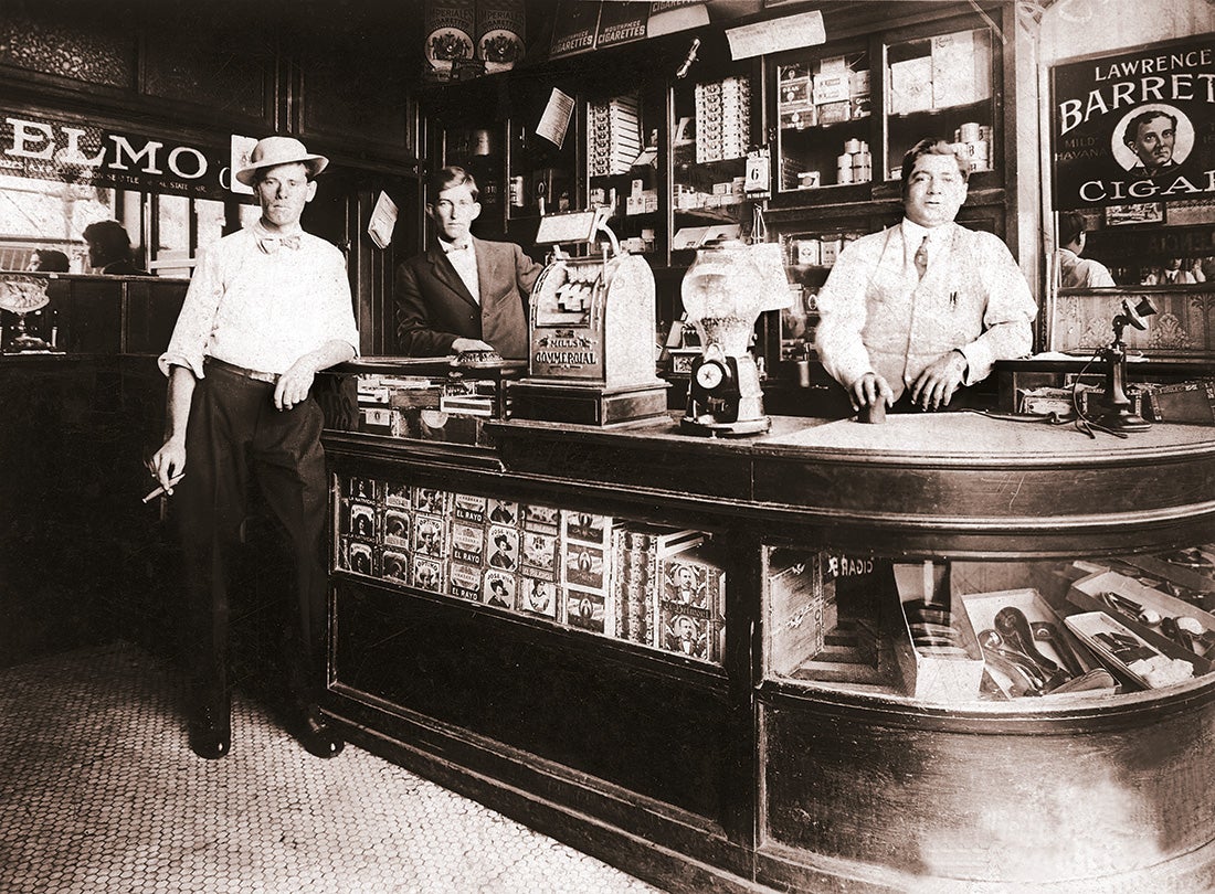 Cigar store, Coalinga, California  c. 1915