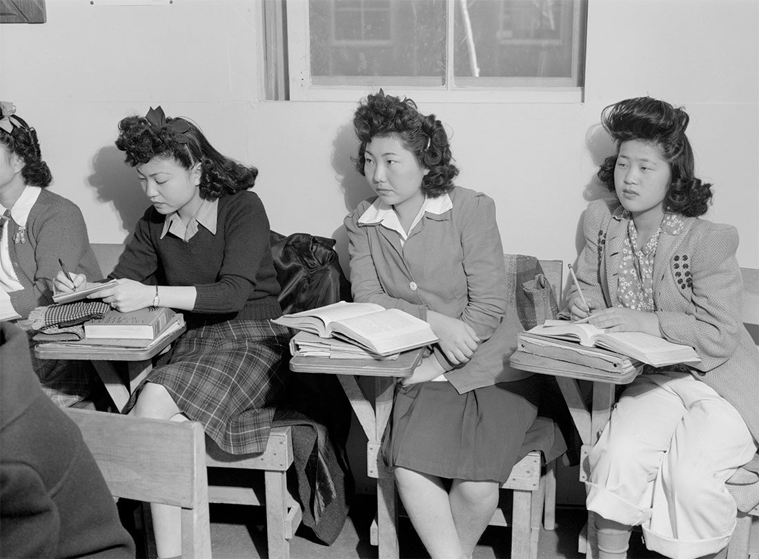 High school biology class; Kiyo Yoshida, Lillian Wakatsuki, and Yoshiko Yamasaki  1943 