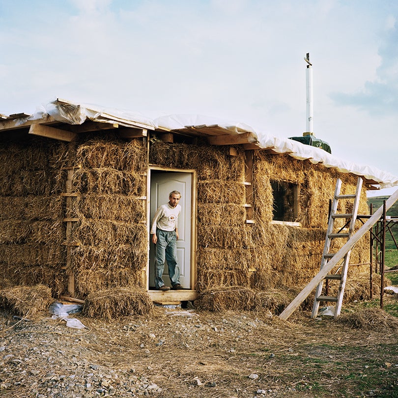 Straw-bale house, Carpathians, Romania  2013