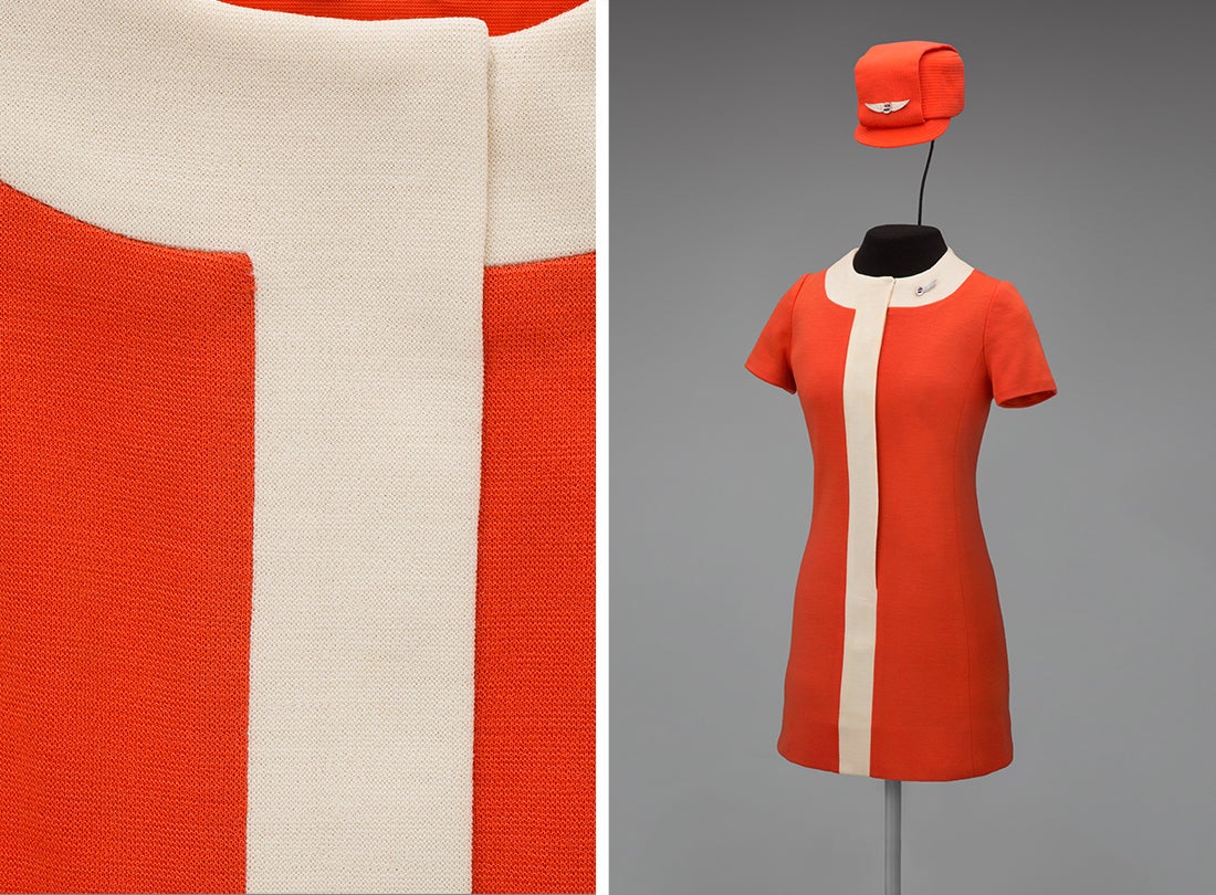 United Air Lines stewardess uniform by Jean Louis  1968