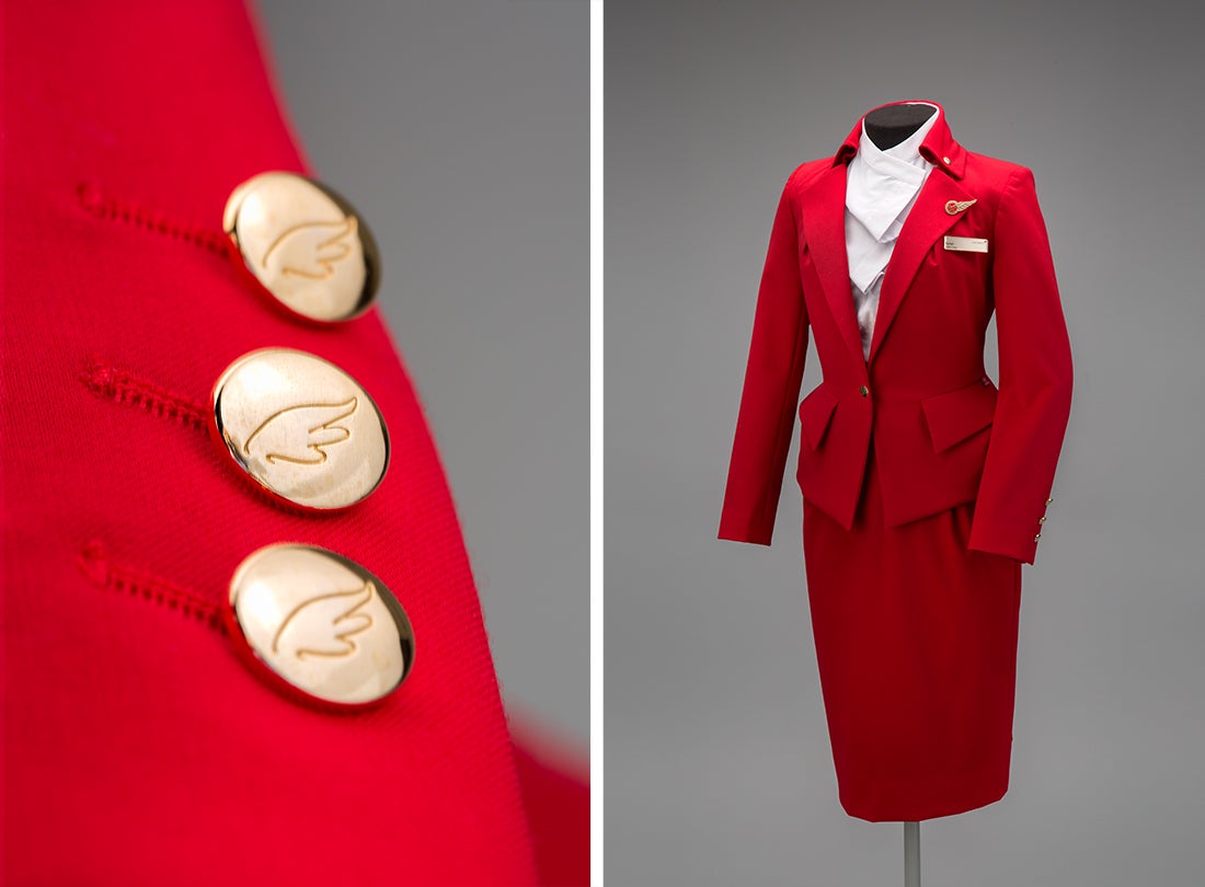 Virgin Atlantic Airways flight attendant uniform by Vivienne Westwood  2014