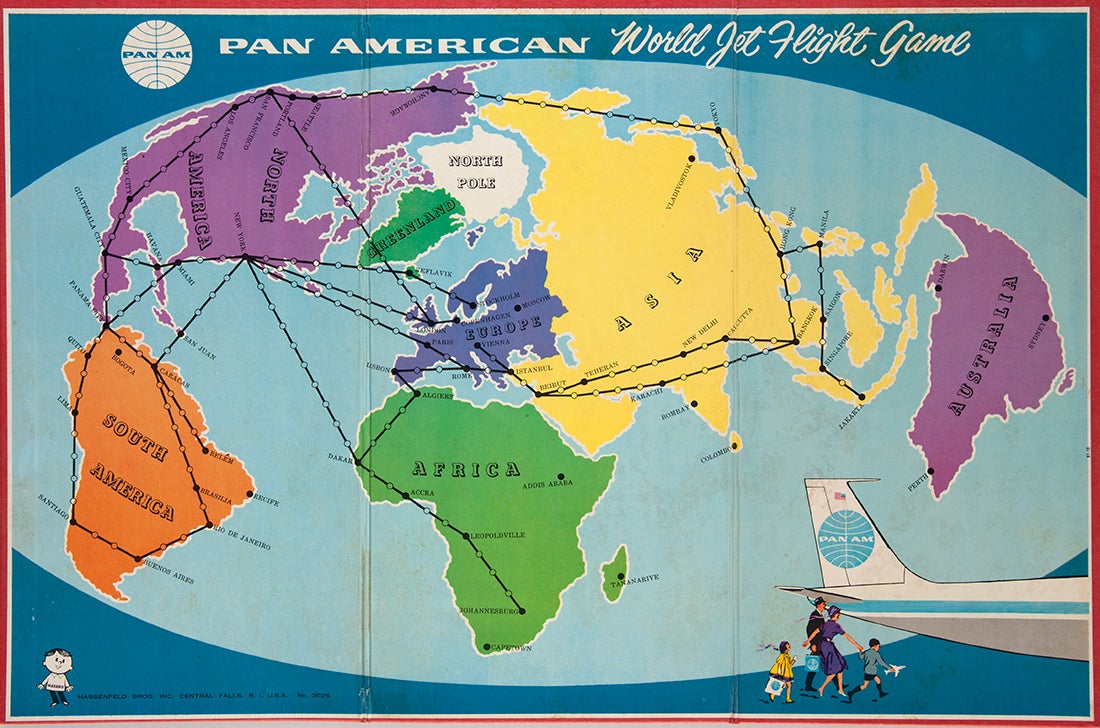 Pan American World Jet Flight Game board  c. 1958