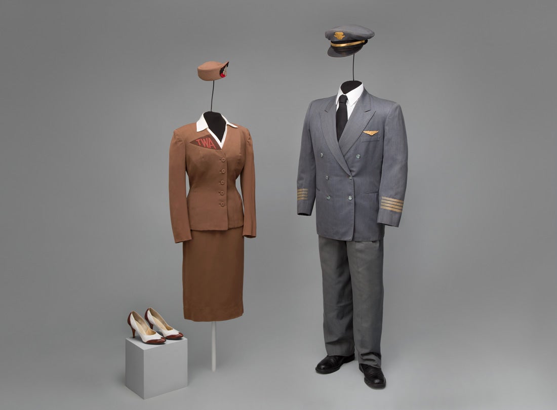 TWA (Trans World Airlines) captain uniform and insignia  c. 1955