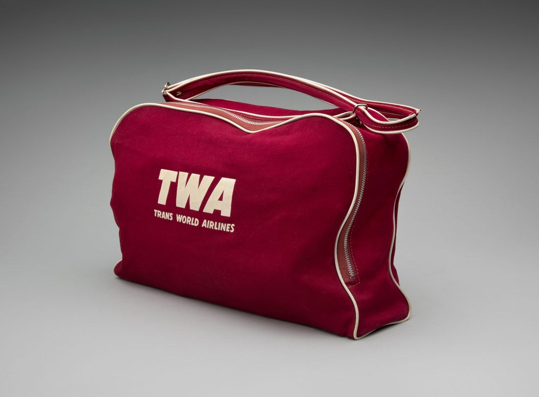 TWA (Trans World Airlines) flight bag 1950s