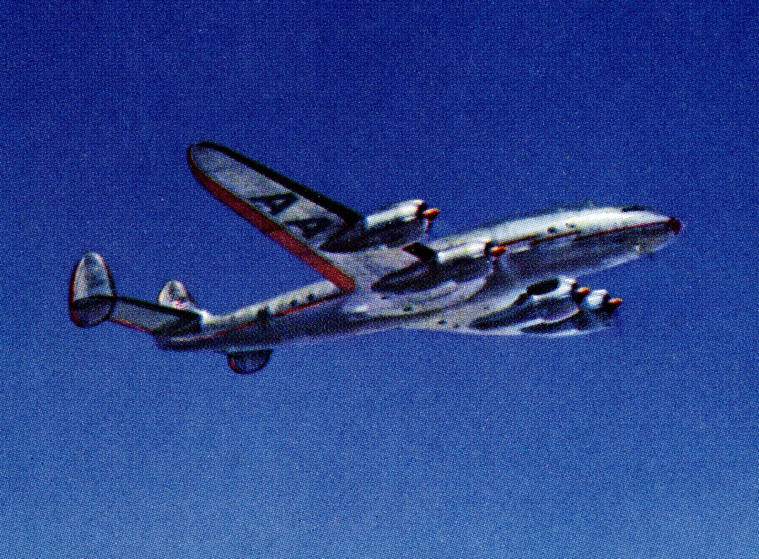 American Overseas Airlines Lockheed L-049 Constellation postcard