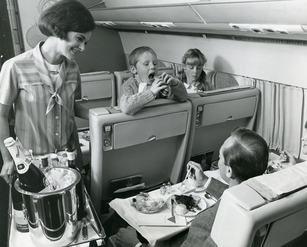 United Air Lines Douglas DC-8 meal service  1960s