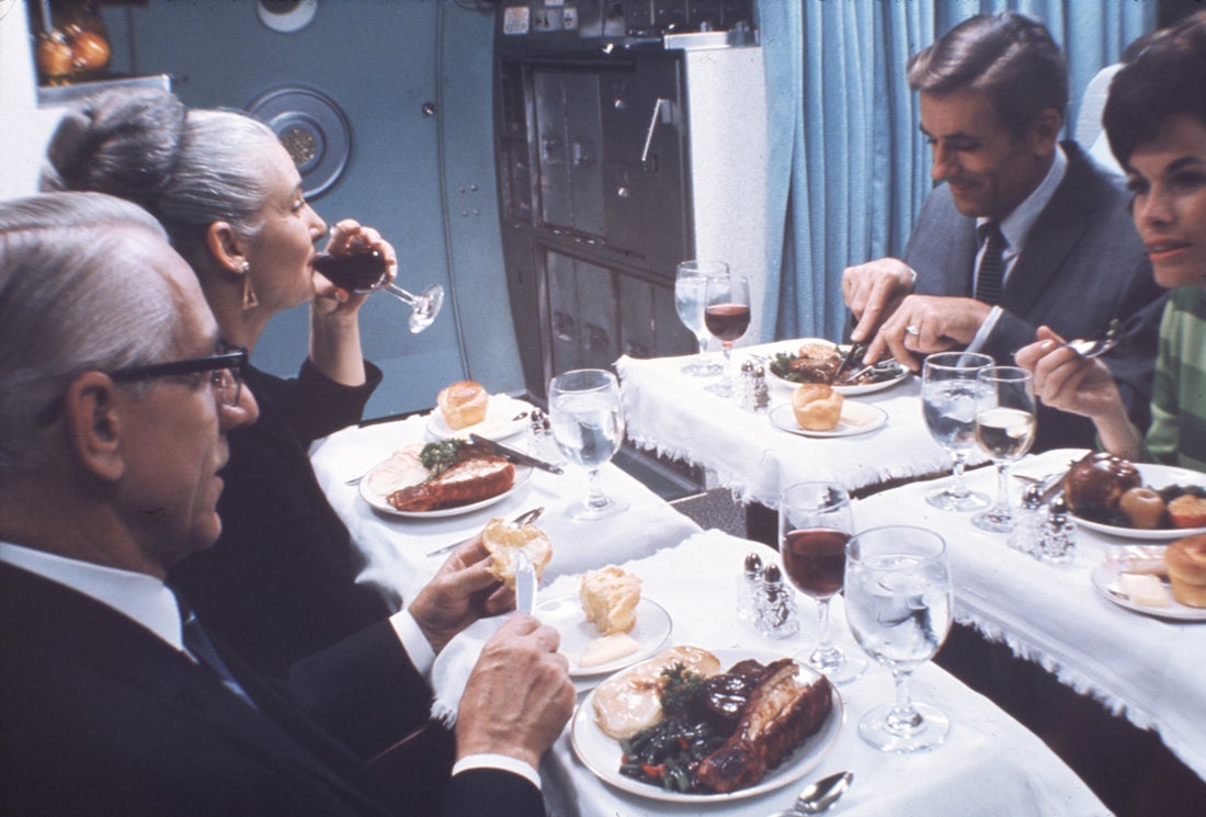 Western Airlines first-class meal service  1967