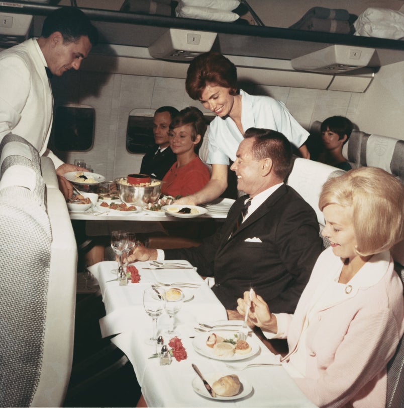 Pan American World Airways Boeing 707 meal service  c. 1960 